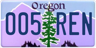 OR license plate 005REN