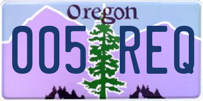 OR license plate 005REQ