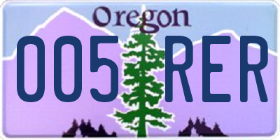 OR license plate 005RER