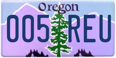 OR license plate 005REU