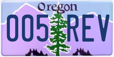 OR license plate 005REV