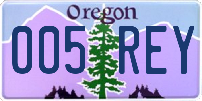 OR license plate 005REY