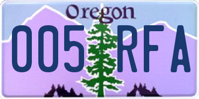 OR license plate 005RFA