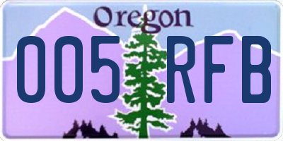 OR license plate 005RFB