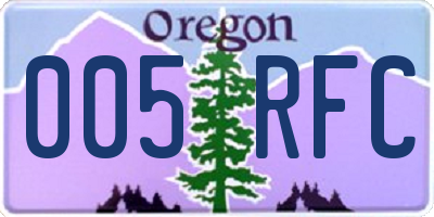 OR license plate 005RFC