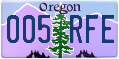 OR license plate 005RFE