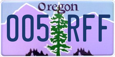 OR license plate 005RFF
