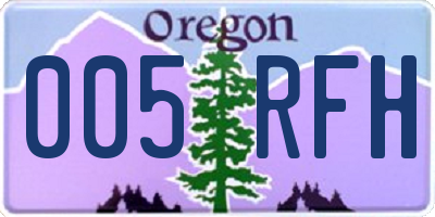 OR license plate 005RFH