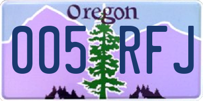 OR license plate 005RFJ