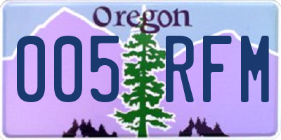 OR license plate 005RFM