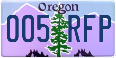 OR license plate 005RFP