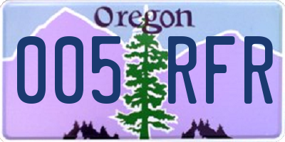 OR license plate 005RFR
