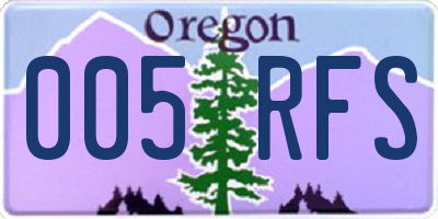 OR license plate 005RFS