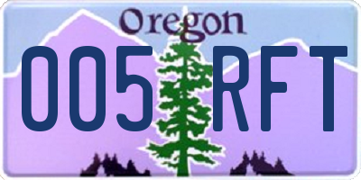 OR license plate 005RFT