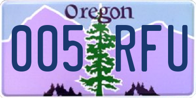OR license plate 005RFU
