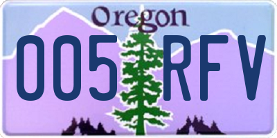OR license plate 005RFV