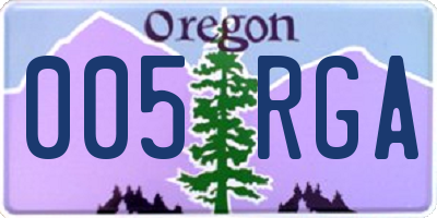 OR license plate 005RGA