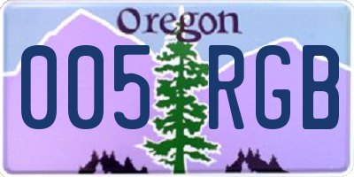OR license plate 005RGB