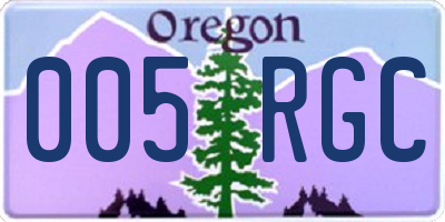 OR license plate 005RGC