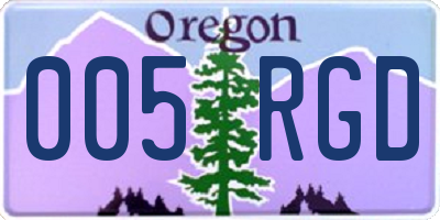 OR license plate 005RGD