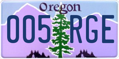 OR license plate 005RGE