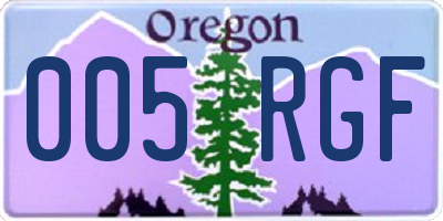OR license plate 005RGF