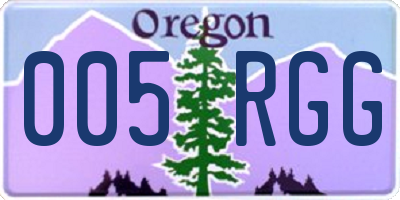 OR license plate 005RGG