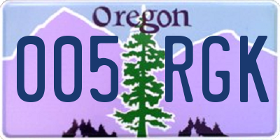OR license plate 005RGK