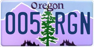 OR license plate 005RGN