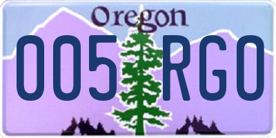 OR license plate 005RGO