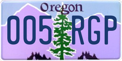 OR license plate 005RGP