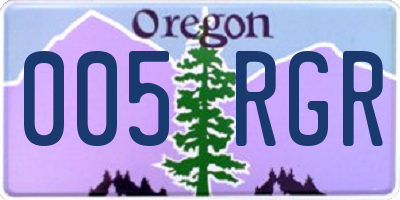 OR license plate 005RGR