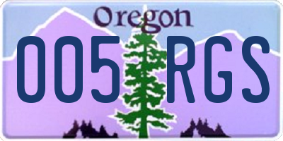 OR license plate 005RGS