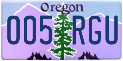 OR license plate 005RGU