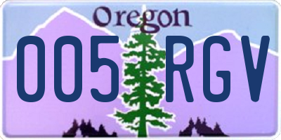 OR license plate 005RGV