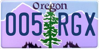 OR license plate 005RGX