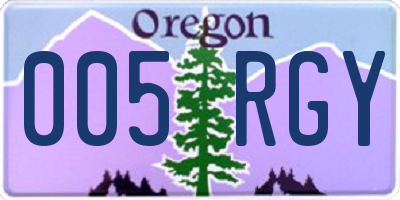 OR license plate 005RGY