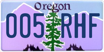 OR license plate 005RHF