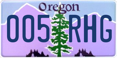 OR license plate 005RHG