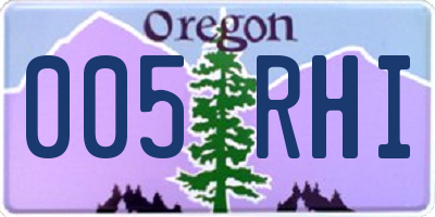OR license plate 005RHI