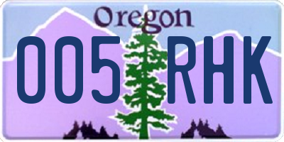 OR license plate 005RHK