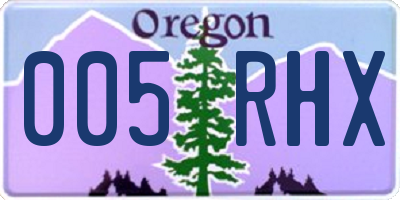 OR license plate 005RHX