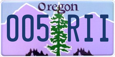 OR license plate 005RII