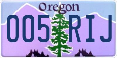 OR license plate 005RIJ