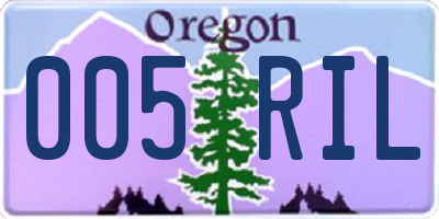 OR license plate 005RIL