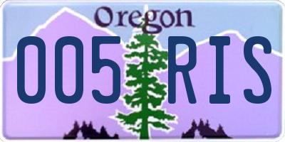 OR license plate 005RIS