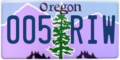 OR license plate 005RIW