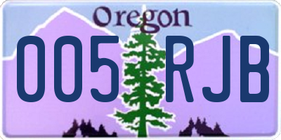 OR license plate 005RJB