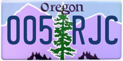 OR license plate 005RJC