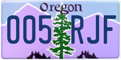OR license plate 005RJF